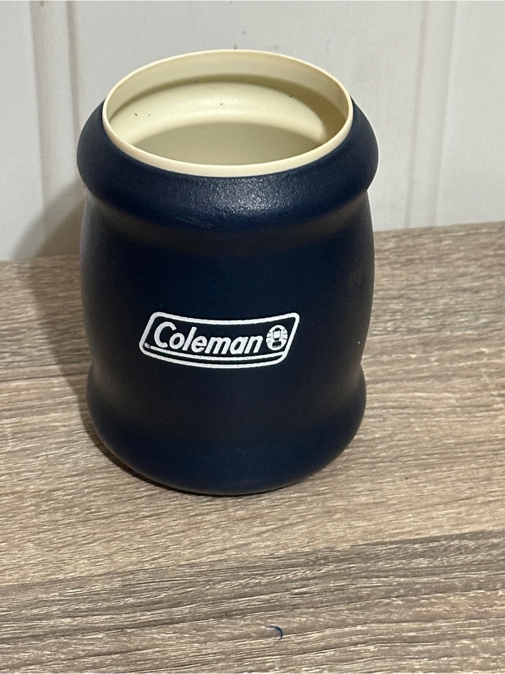 Vintage Coleman Tuffoams Foam Insulated Beer Can Coozie Koozie Navy Blue EUC